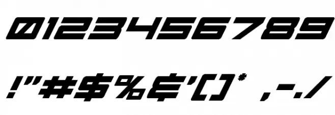 Future Forces Super-Italic Font OTHER CHARS