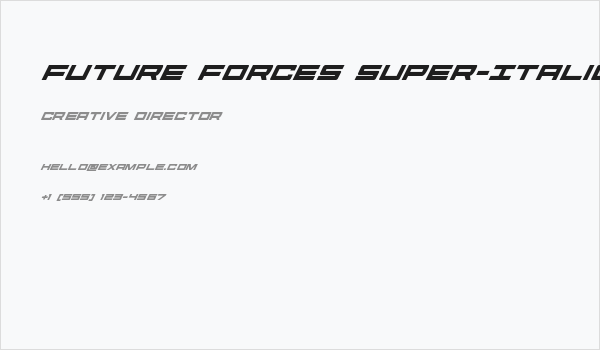 Future Forces Super-Italic Business Card