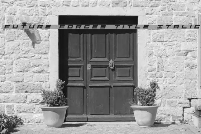 Future Forces Title Italic Font examples