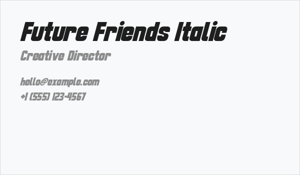 Future Friends Italic Business Card