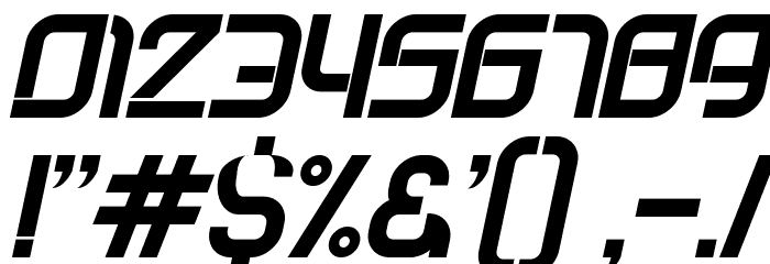 Future Techno Italic Font OTHER CHARS