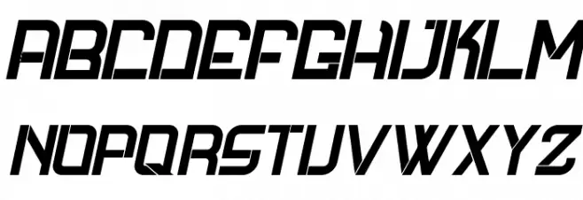 Future Techno Italic 字体 大写
