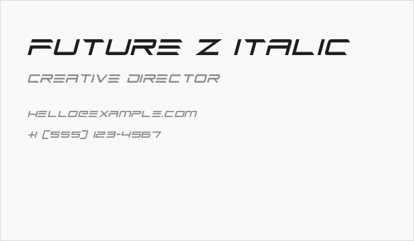 Future Z Italic Business Card