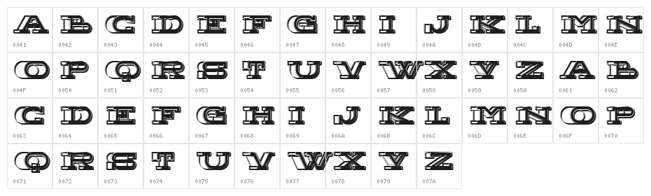 Future Zing Shadow Regular Character Map