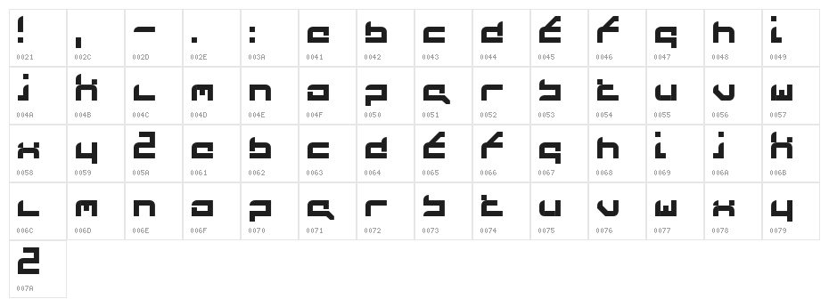 FutureFlash Character Map