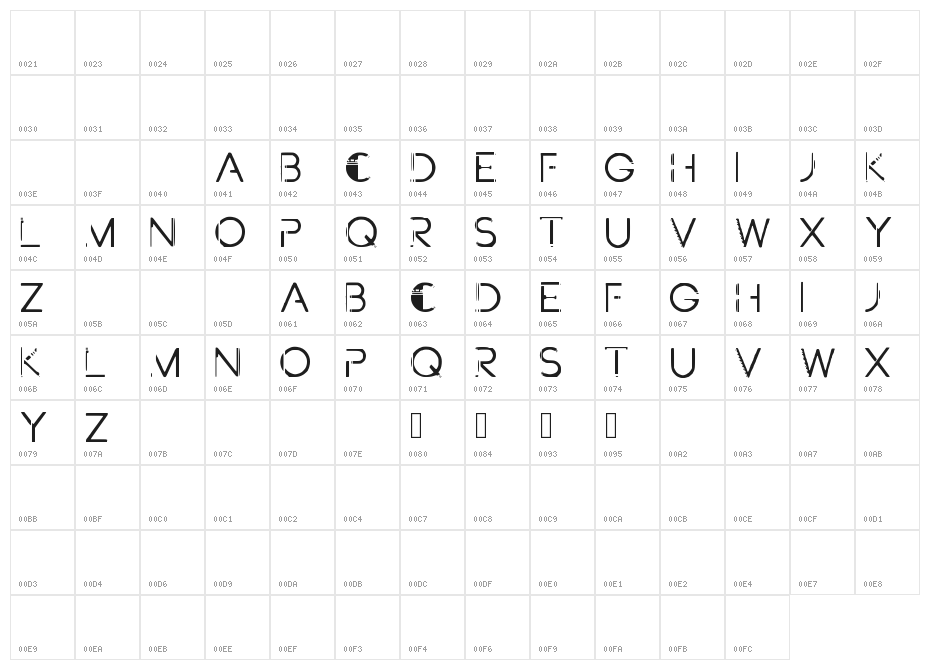 FuturePaint Character Map