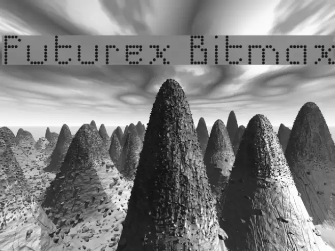 Futurex Bitmax Schriftart examples