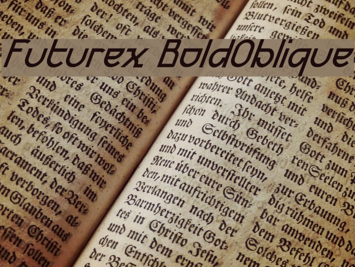 Futurex BoldOblique Font examples
