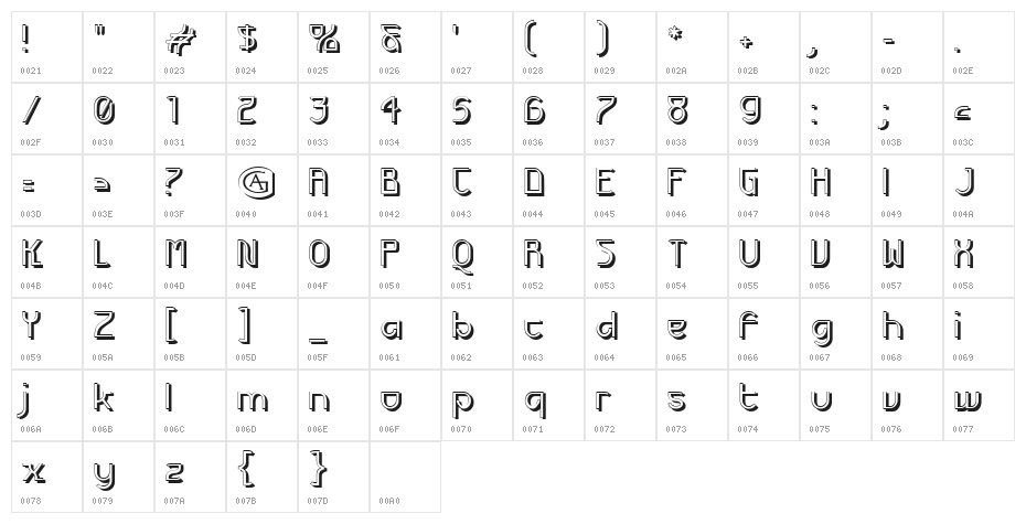 Futurex Deco Character Map