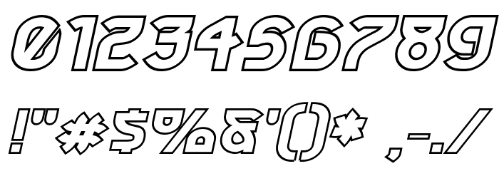 Futurex Phat Outline Italic Font OTHER CHARS