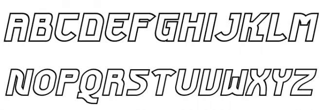 Futurex Phat Outline Italic 字体 大写