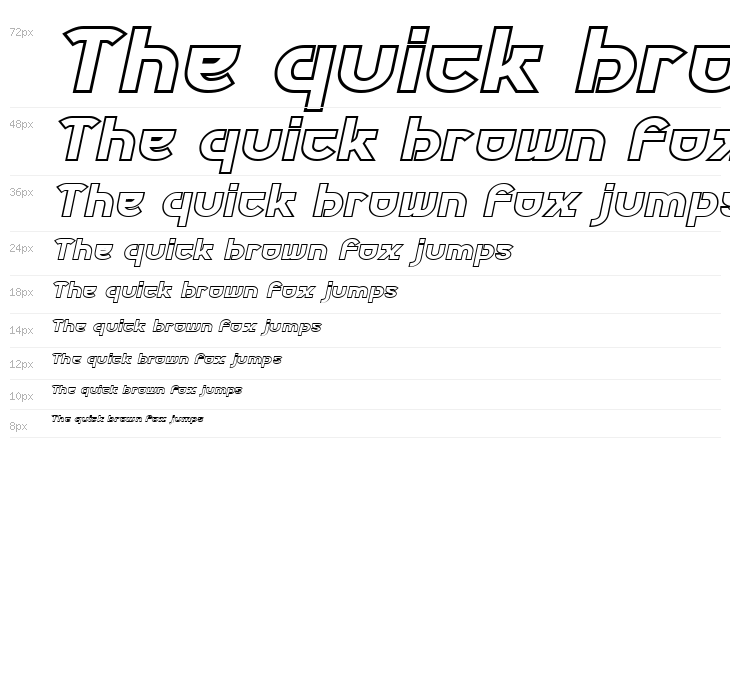 Futurex Phat Outline Italic Waterfall