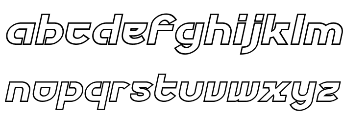 Futurex Phat Outline Italic Font LOWERCASE