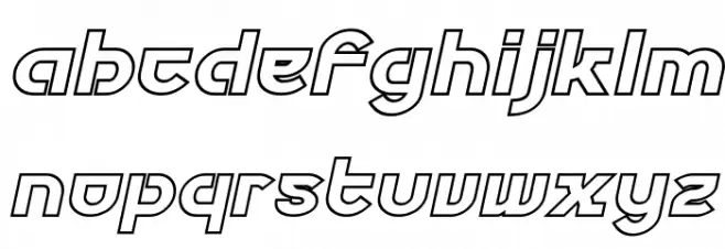 Futurex Phat Outline Italic フォント 小文字