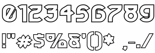 Futurex Phat Outline Font OTHER CHARS
