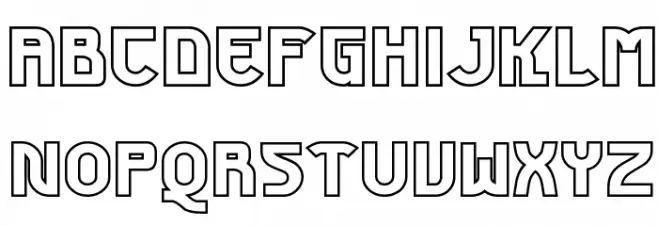 Futurex Phat Outline Schriftart Groß