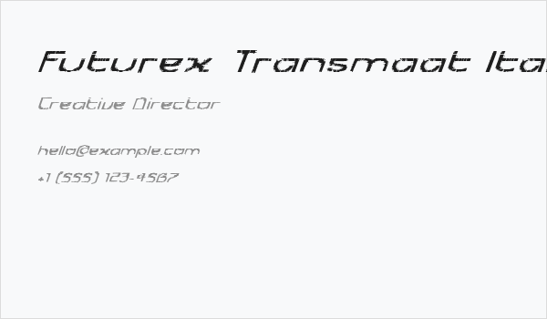 Futurex Transmaat Italic Business Card
