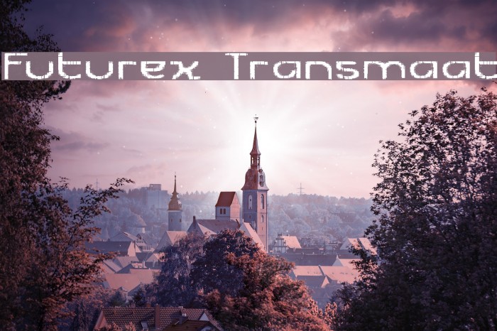 Futurex Transmaat Schriftart examples