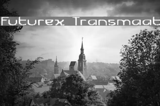 Futurex Transmaat Schriftart examples