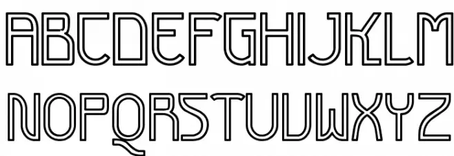 Futurex Variation Alpha Hollow Font Litere mari