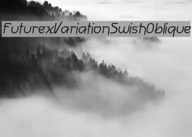 FuturexVariationSwishOblique Schriftart examples