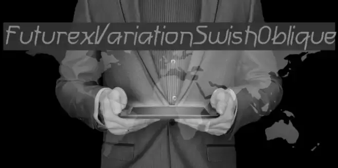 FuturexVariationSwishOblique Schriftart examples