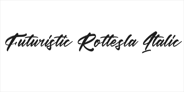 Futuristic Rottesla Italic Logo