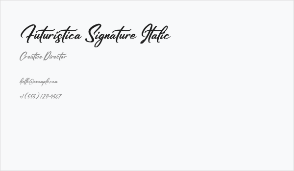 Futuristica Signature Italic Business Card