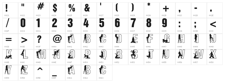 Fuzzy Cootie Character Map