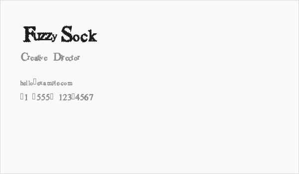 FuzzySock Business Card