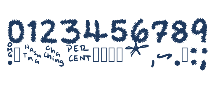 Fuzzywuzzywasafont Regular Other Characters