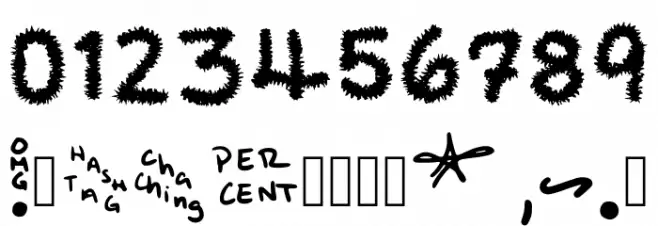 Fuzzywuzzywasafont Regular Font OTHER CHARS