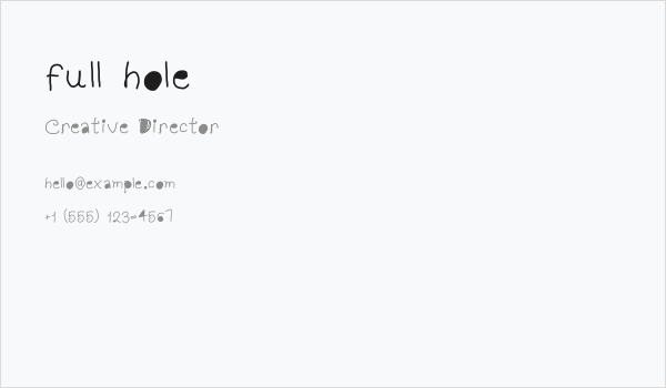 full hole Business Card