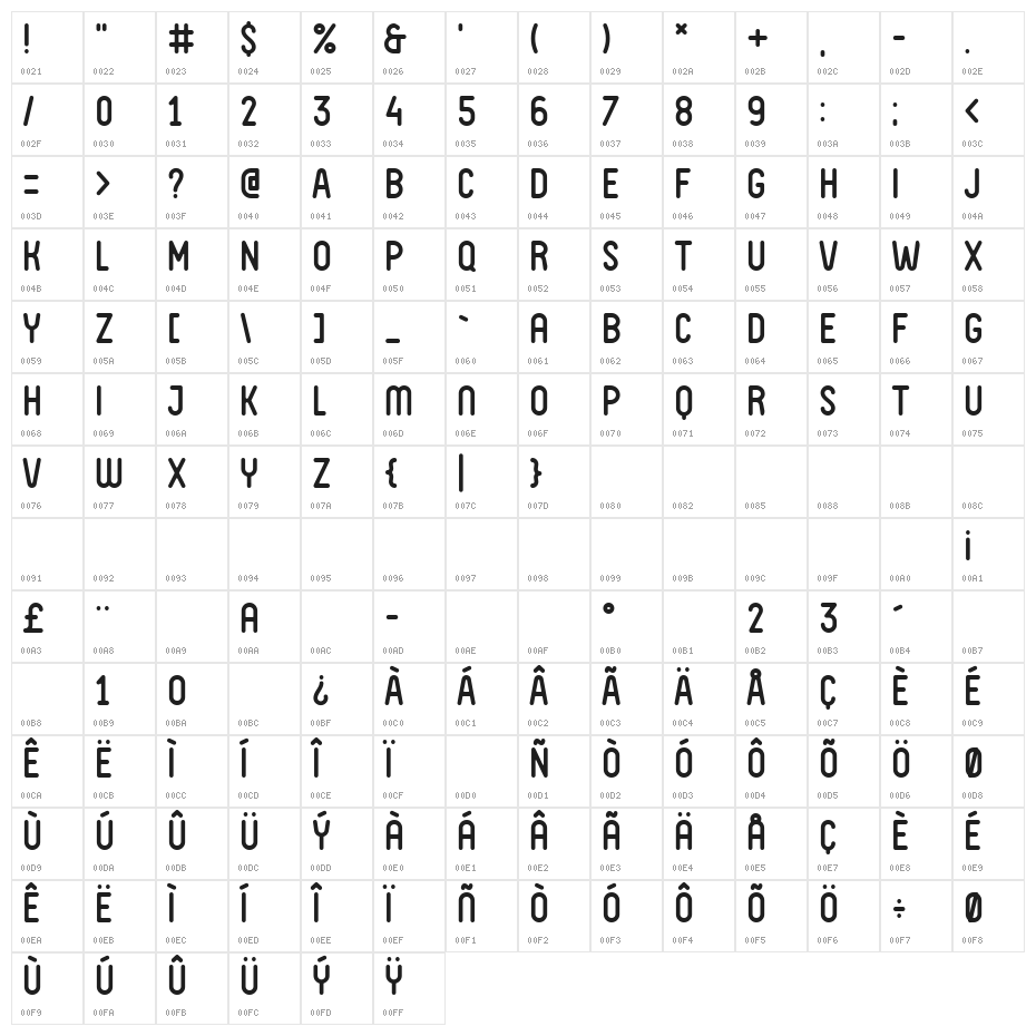 FV Almelo Regular Character Map