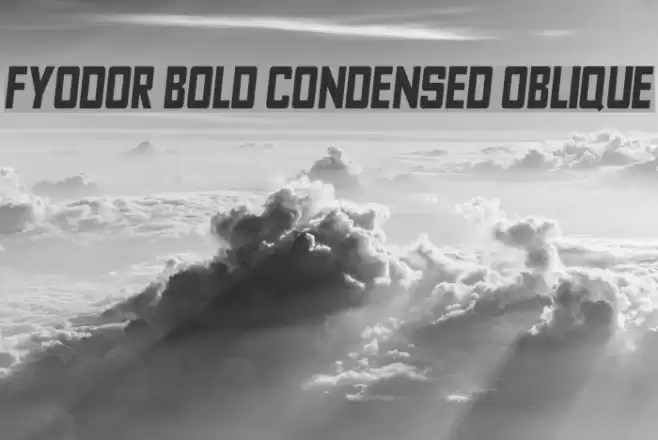 Fyodor Bold Condensed Oblique Font examples