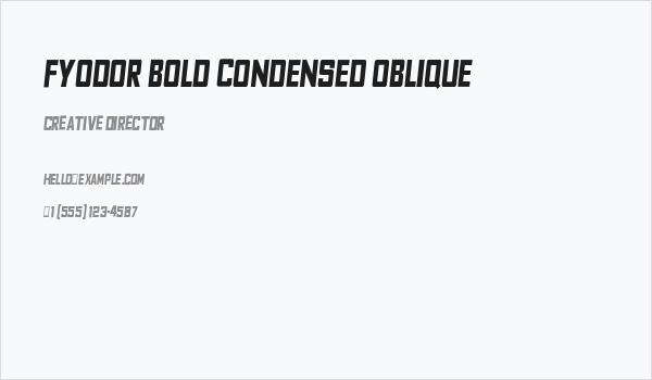 Fyodor Bold Condensed Oblique Business Card
