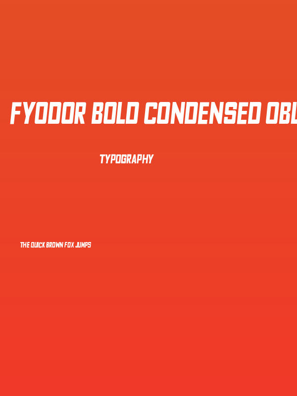 Fyodor Bold Condensed Oblique Poster