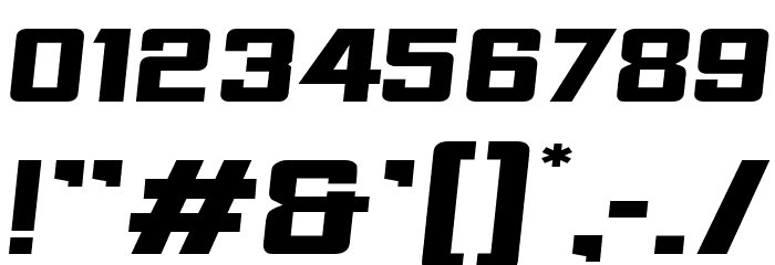 Fyodor Bold Expanded Oblique Font OTHER CHARS