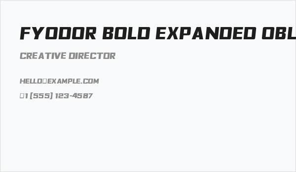 Fyodor Bold Expanded Oblique Business Card