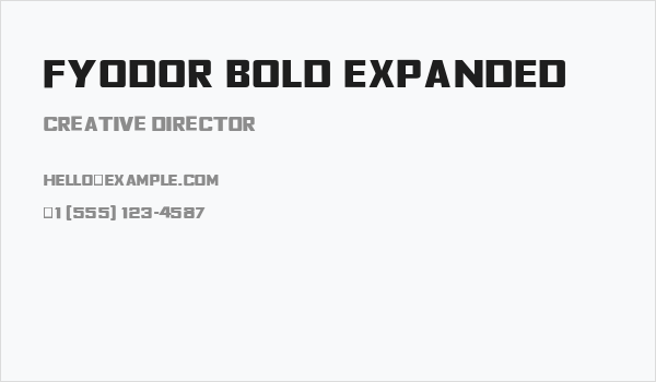Fyodor Bold Expanded Business Card