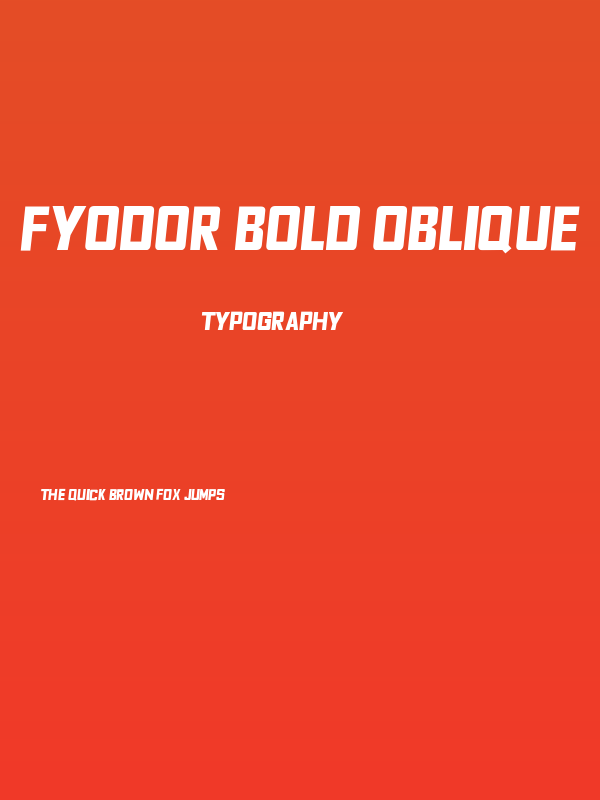 Fyodor Bold Oblique Poster