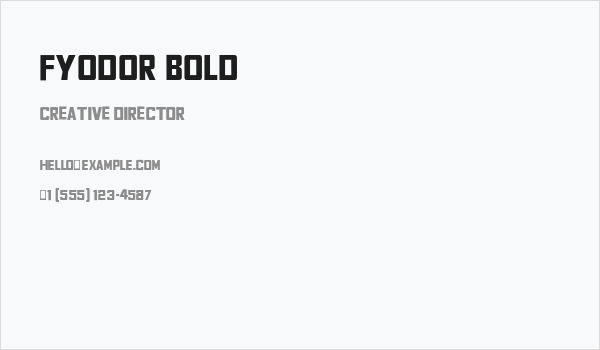 Fyodor Bold Business Card