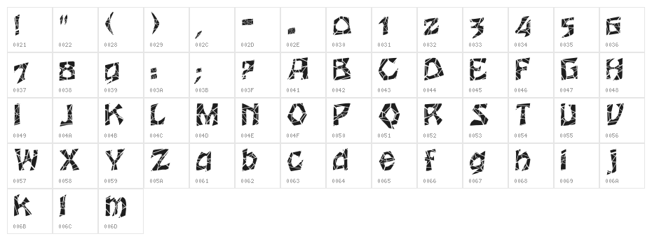 FZ JAZZY 12 CRACKED Character Map