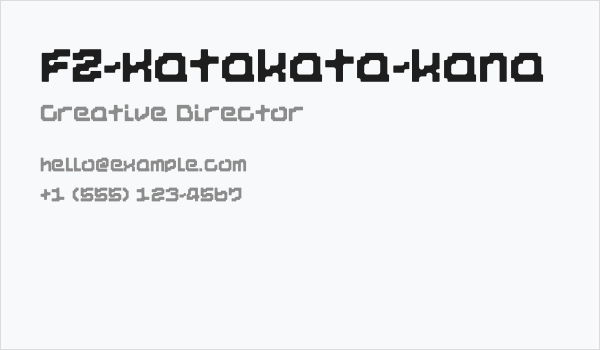 FZ-Katakata-kana Business Card