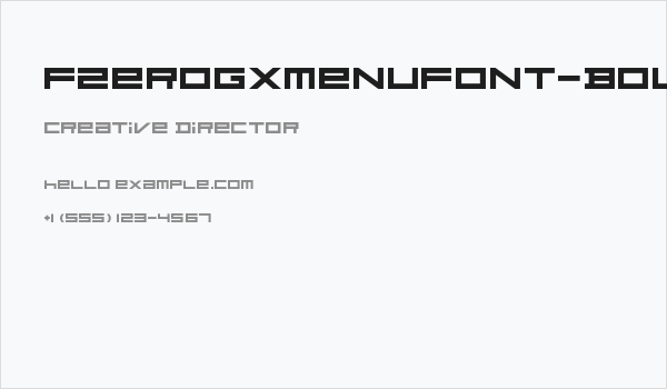 FZeroGXMenuFont-Bold Business Card