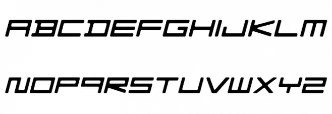 FZeroGXMenuFont-OblSemiRnd Caratteri MAIUSCOLE