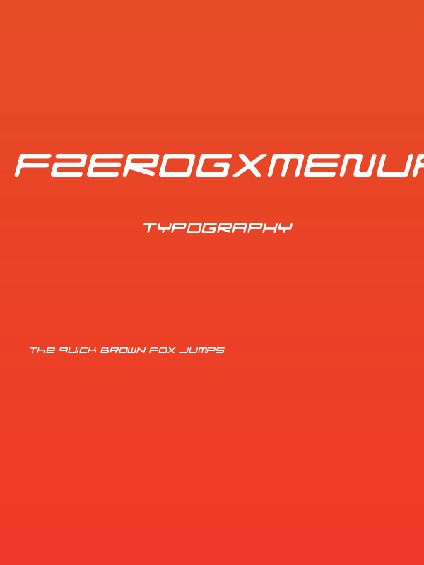 FZeroGXMenuFont-ObliqRounded Poster