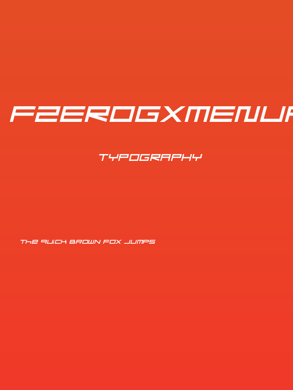 FZeroGXMenuFont-Oblique Poster