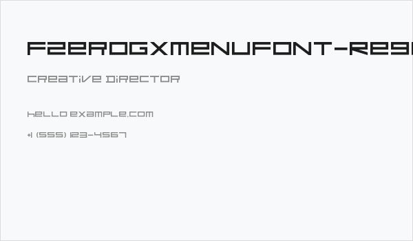 FZeroGXMenuFont-Regular Business Card