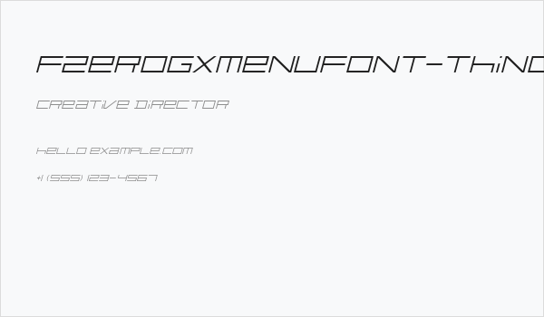 FZeroGXMenuFont-ThinOblique Business Card
